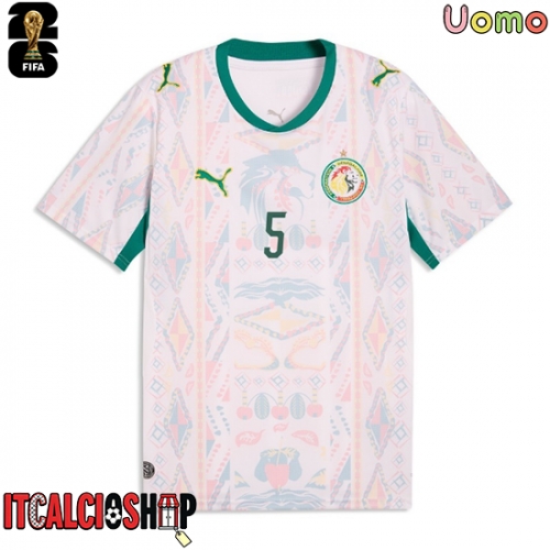 Senegal Idrissa Gueye #5 Prima Maglia Mondiali 2026 Manica Corta